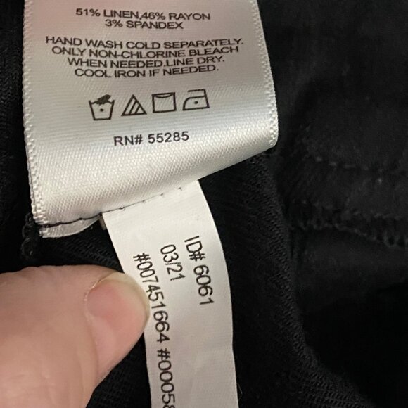 Express Women’s XL High Rise Ankle Pants Black Linen Blend Joggers Pull On - Picture 6 of 10